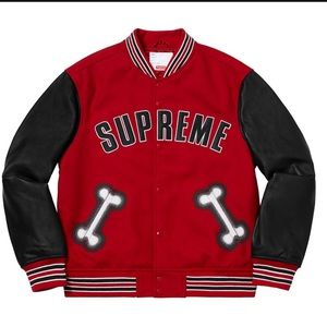 Supreme bone varsity jacket